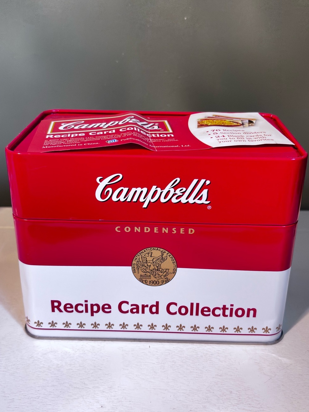 Vintage Campbell's Red & White Recipe Card Collection Tin